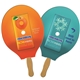 a group of tennis racket sandwiched hand fan full color - paper products