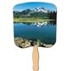 a group of mountain scene hand fan stock graphic - paper products