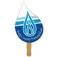 a group of tear drop sandwiched hand fan - paper products