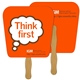 a group of tapered square hand fan full color (2 sides) - paper products