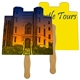 a group of castle hand fan full color (2 sides) - paper products