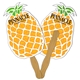 a group of pineapple fruit hand fan full color (2 sides) - paper products