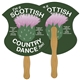 a group of badge hand fan full color (2 sides) - paper products