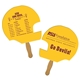 a group of helmet sandwiched hand fan - paper products