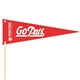 a group of large promotional pennant with wooden dowel