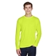 aerial view a safety yellow team 365 mens zone performance long - sleeve t - shirt, image 1 of 6