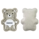 aerial view a gray plush bear aqua pearls(tm) hot / cold pack, image 1 of 2