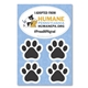 aerial view a custom 2 in 1 oval car magnet with 4 paw prints, image 1 of 2