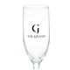 aerial view a clear 6.25 oz premiere champagne flutes, image 1 of 2