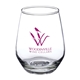 aerial view a clear 12 oz silicia stemless wine glasses, image 1 of 2