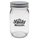 aerial view a clear 16 oz canning lids mason jars, image 1 of 2