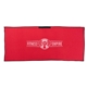 aerial view a red oversized waffle weave sport towel, image 1 of 2