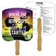 a group of bread slice hand fan full color (2 sides) - paper products