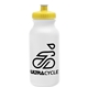 a white bottle & yellow lid omni circular - 20 oz bike bottle