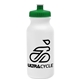 a white bottle & green lid omni circular - 20 oz bike bottle