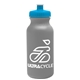 a silver bottle & cyan lid omni circular - 20 oz bike bottle