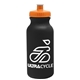 a black bottle & orange lid omni circular - 20 oz bike bottle
