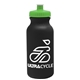 a black bottle & lime green lid omni circular - 20 oz bike bottle