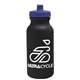 a black bottle & navy blue lid omni circular - 20 oz bike bottle