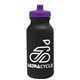 a black bottle & violet lid omni circular - 20 oz bike bottle
