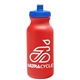 a red bottle & royal blue lid omni circular - 20 oz bike bottle