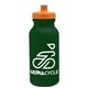 a dark green bottle & orange lid omni circular - 20 oz bike bottle