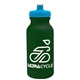 a dark green bottle & cyan lid omni circular - 20 oz bike bottle