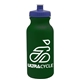 a dark green bottle & navy blue lid omni circular - 20 oz bike bottle
