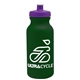 a dark green bottle & violet lid omni circular - 20 oz bike bottle
