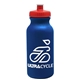 a metallic navy blue bottle & red lid omni circular - 20 oz bike bottle