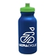 a metallic navy blue bottle & lime green lid omni circular - 20 oz bike bottle