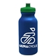 a metallic navy blue bottle & green lid omni circular - 20 oz bike bottle