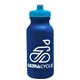 a metallic navy blue bottle & cyan lid omni circular - 20 oz bike bottle
