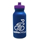 a metallic navy blue bottle & violet lid omni circular - 20 oz bike bottle