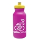 a fuchsia bottle & yellow lid omni circular - 20 oz bike bottle