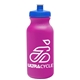 a fuchsia bottle & royal blue lid omni circular - 20 oz bike bottle
