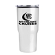 aerial view a white the carova - 18 oz stainless steel shell auto tumbler, image 1 of 2