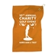 aerial view a orange micro fiber golf towel, image 1 of 2