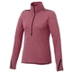 aerial view a vintage red heather/black (369) womens dege eco knit performance half zip, image 1 of 6