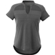 aerial view a heather dark charcoal (988) womens antero short sleeve polo, image 1 of 4
