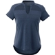 aerial view a indigo heather (552) womens antero short sleeve polo, image 1 of 4