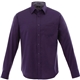 aerial view a dark plum (585) mens cromwell long sleeve button up shirt, image 1 of 4