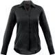 aerial view a black (995) womens cromwell long sleeve button up shirt, image 1 of 3