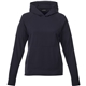 aerial view a navy (575) womens coville knit hoodie with thumb holes, image 1 of 2