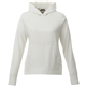 aerial view a whte (125) womens coville knit hoodie with thumb holes, image 1 of 2