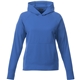 aerial view a olympic blue (431) womens coville knit hoodie with thumb holes, image 1 of 3