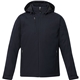 aerial view a navy (575) mens bryce insulated softshell jacket with hood, image 1 of 6