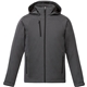 aerial view a hs charcoal (793) mens bryce insulated softshell jacket with hood, image 1 of 5