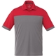 aerial view a team red/steel grey (358) mens mack short sleeve performance polo, image 1 of 4