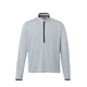 aerial view a light heather grey (922) mens mather performance knit half zip with thumb holes, image 1 of 6